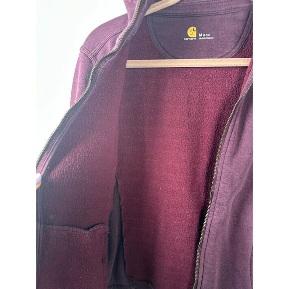 Carhartt Dunlow Full Zip Embroidered purple Fleece Sweatshirt Women's Medium - Picture 9 of 13
